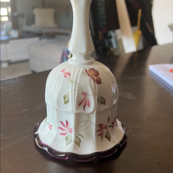 Fenton Handcrafted Ceramic Bell with Purple Accents - Picture 1 of 3